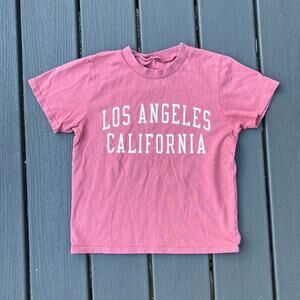 Los Angeles California pink graphic cotton tshirt, Brandy Melville